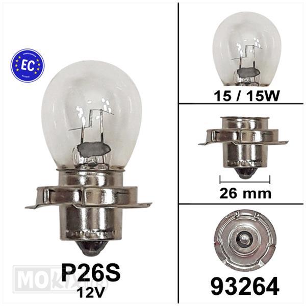 Birne P26S 12V 15W